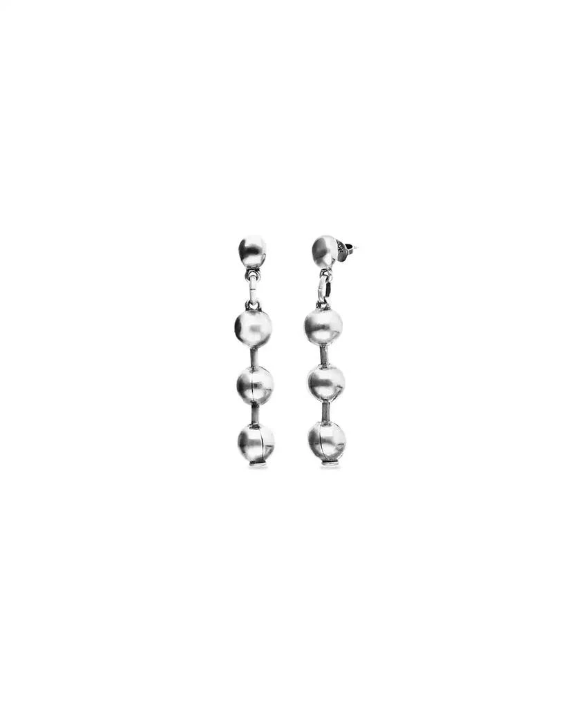 UNOde50 Sterling Silver Plated Balls Long Earring