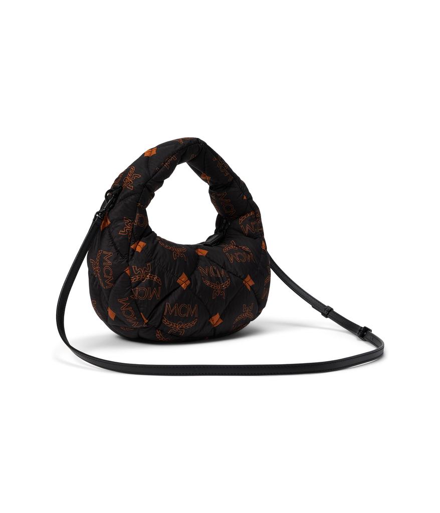 MCM Aren Maxi Monogrammed Fabric Hobo Mini