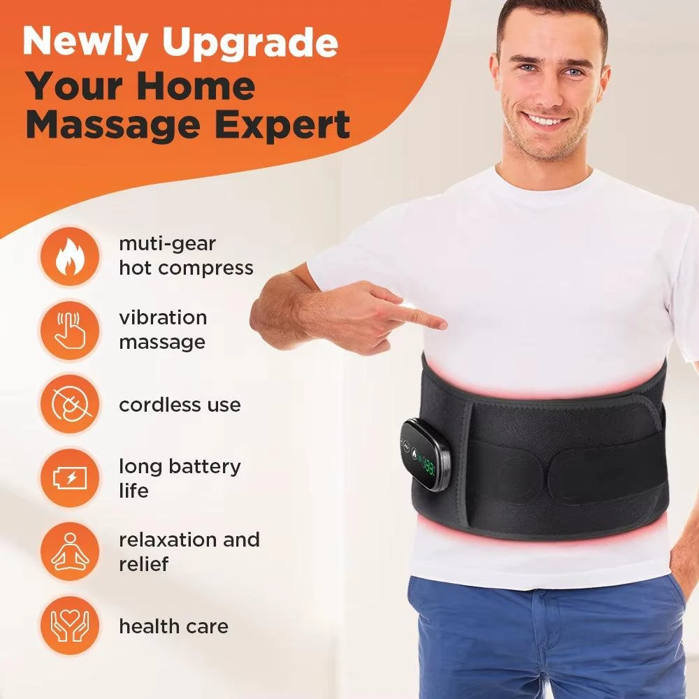 ERUULE Heating Vibration Massage Belt with Red Light Hot Compress for Lumbar Support and Waist Care 4