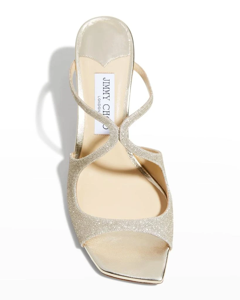 Jimmy Choo Anise Glitter Slide Sandals 5