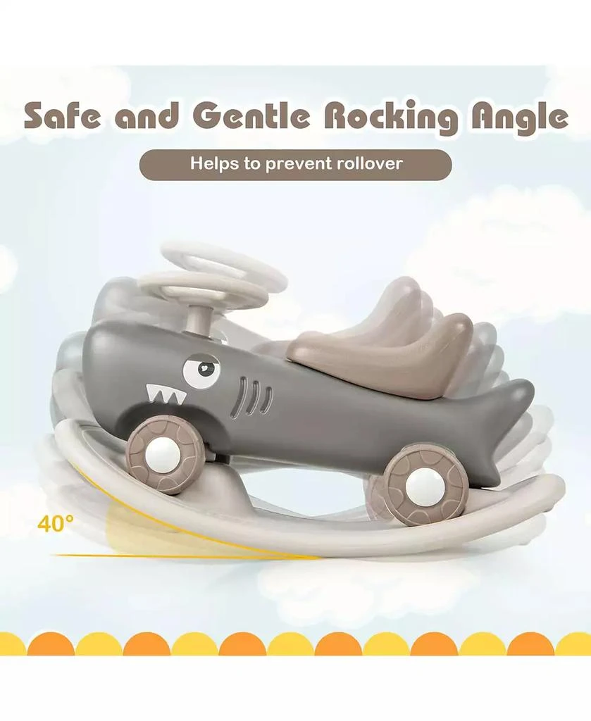 Costway Convertible Rocking Horse & Sliding Car with Detachable Balance Board 9
