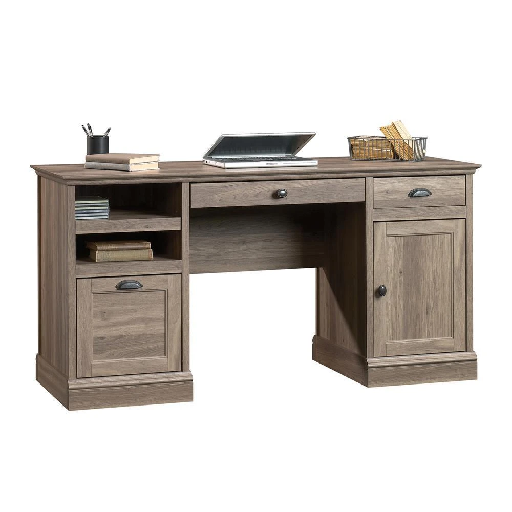 Sauder Barrister Lane Executive Desk, Salt Oak finish
