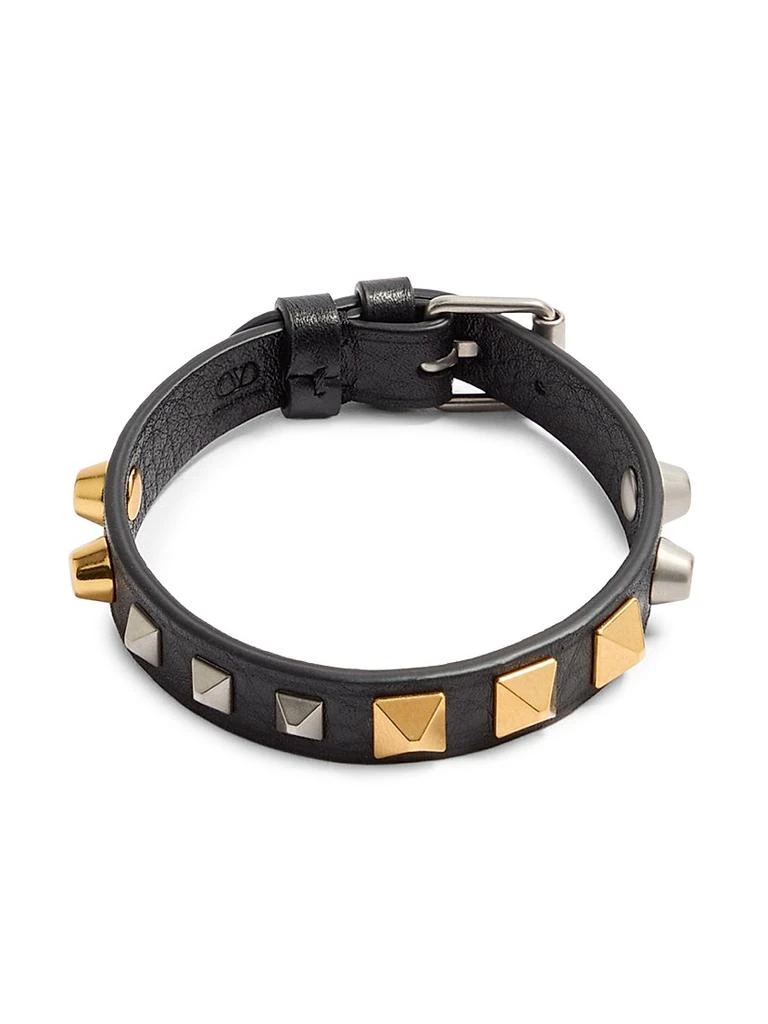 Valentino Rockstud Bracelet in Grainy Calfskin with a Mix of Studs