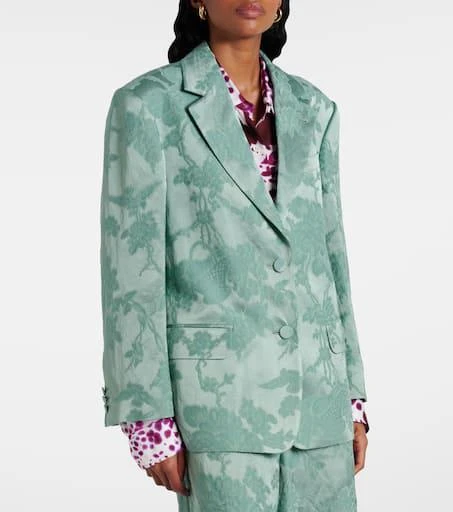 Dries Van Noten Linen-blend jacquard blazer 7