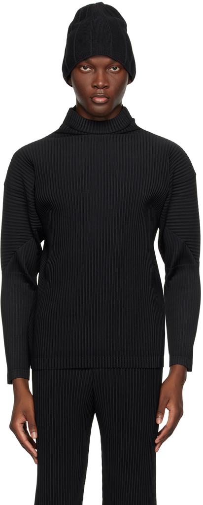 homme plisse ニット Homme Plissé Issey Miyake Black Basics Turtleneck - Sweaters