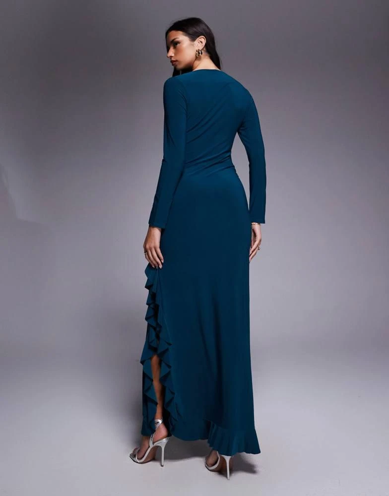 asos blue long sleeve maxi dress ASOS Design - Long Sleeve Maxi Dress - Women - Polyester/Spandex - L