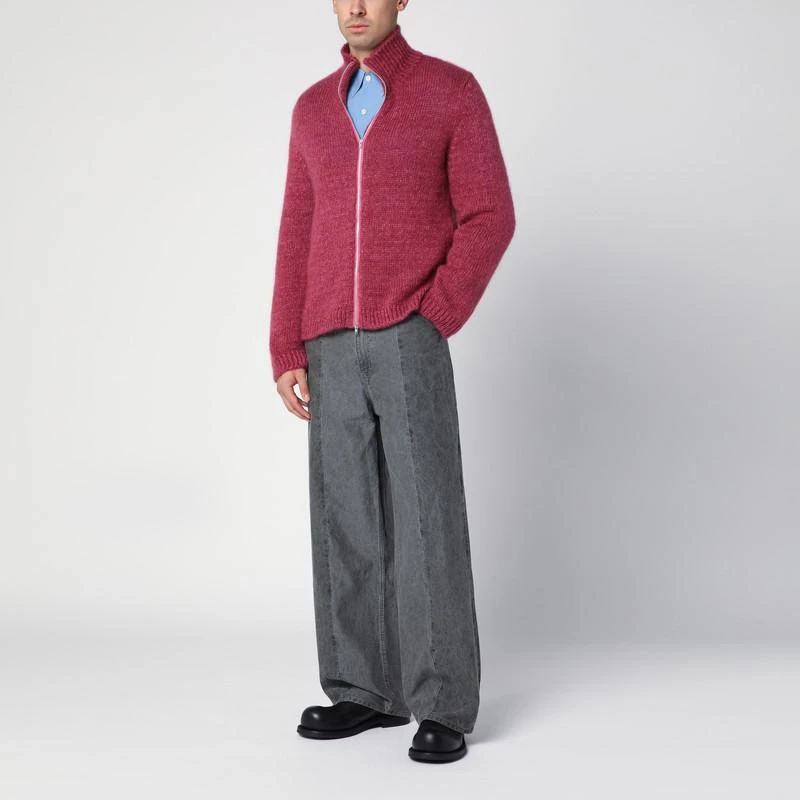 Our Legacy Ruby-coloured zipped cardigan 2