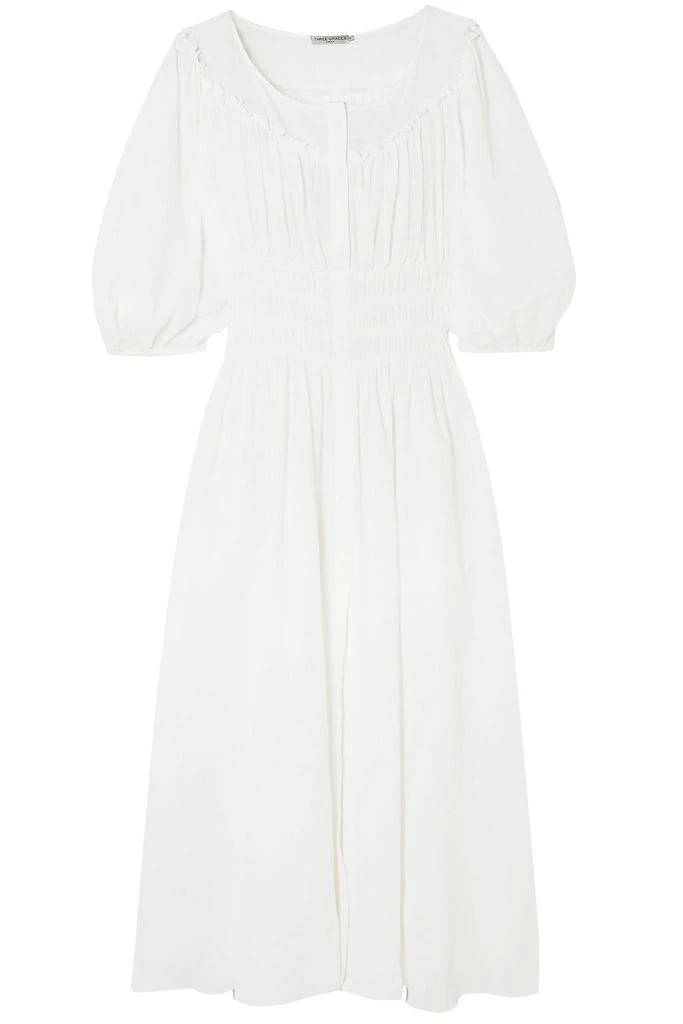 Three Graces London Arabella shirred cotton-gauze midi dress 1