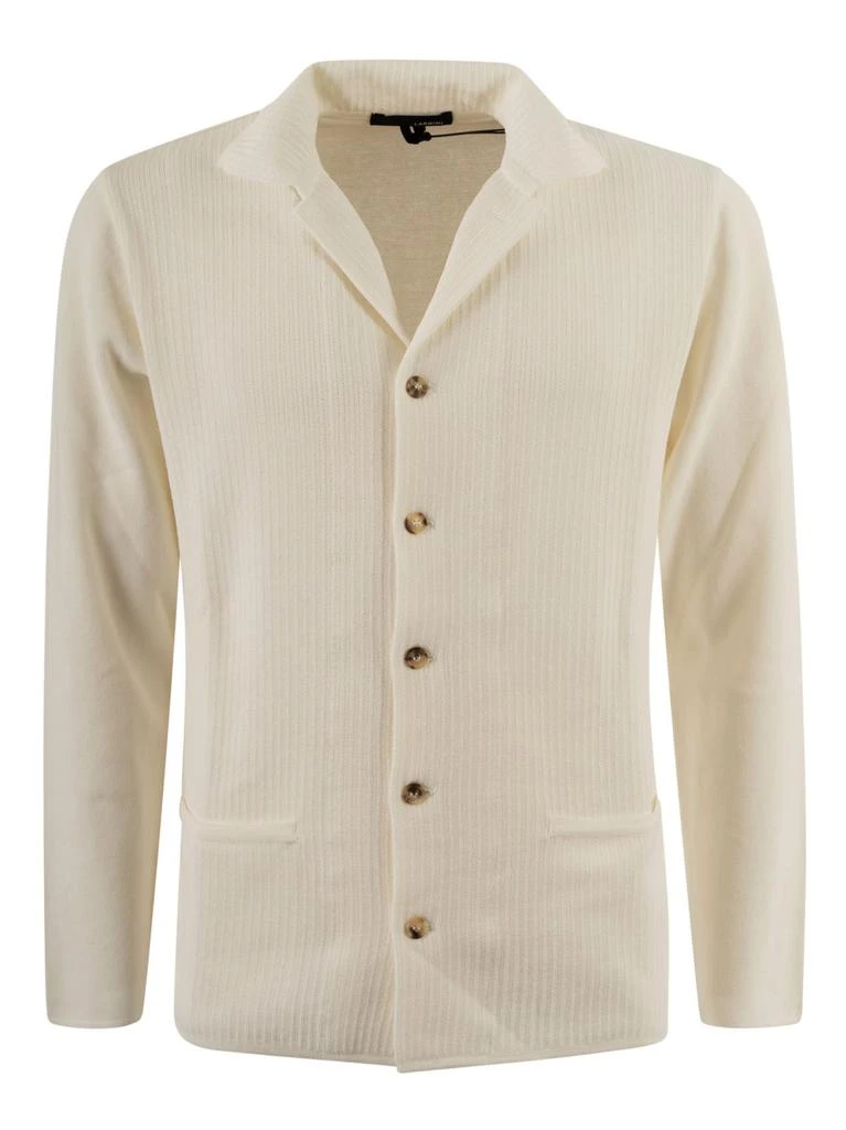 LARDINI Lardini Spread-Collar V-Neck Shirt 1