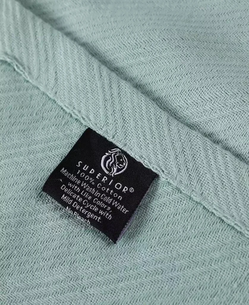 Superior Milan Cotton Jacquard Dobby Weave Textured Striped Lightweight Woven Blanket 4