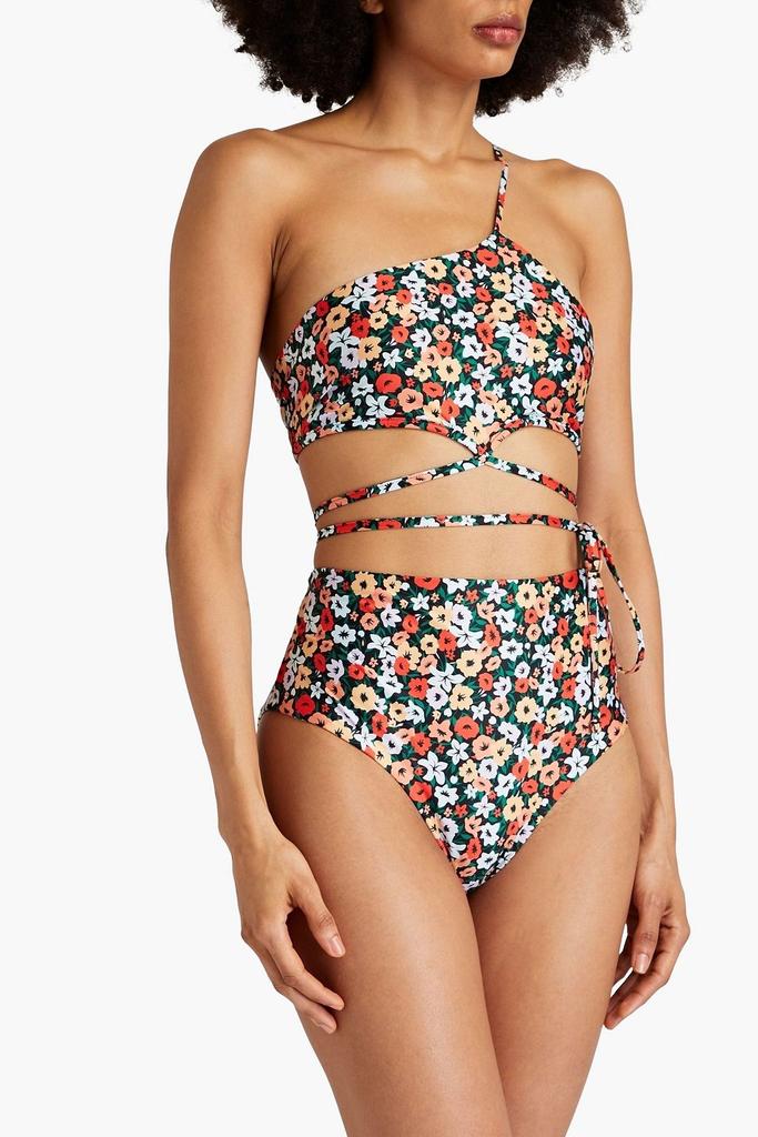 Agua by Agua Bendita La Fania Noche floral-print bikini top