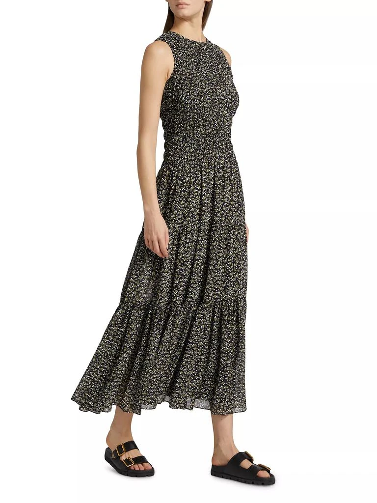 Michael Kors Smocked Floral Fit & Flare Maxi Dress 4
