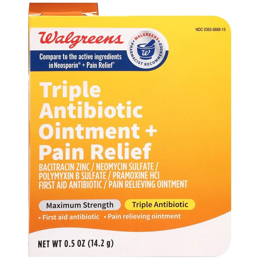 Walgreens Triple Antibiotic + Pain Relief Ointment Maximum Strength 1