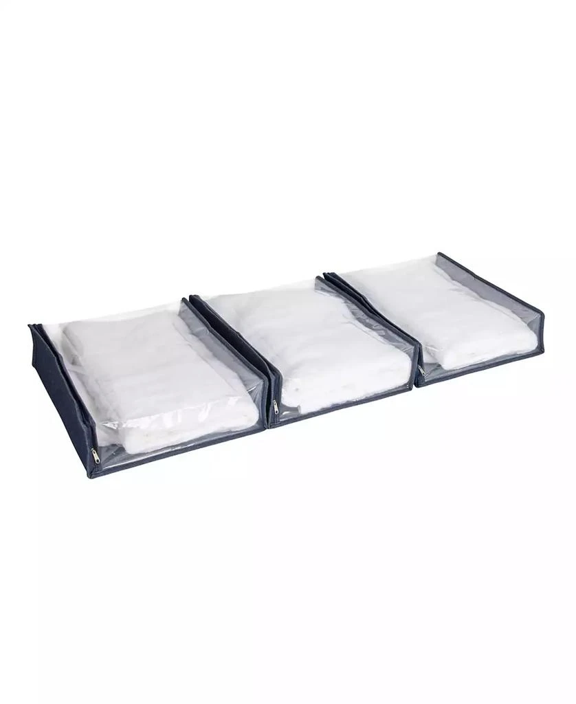 Household Essentials Under Bed Zippered Sweater Storage Bags with Clear Vision Panel, Set of 3 1