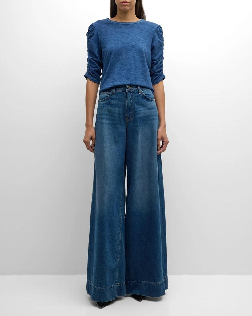 VERONICA BEARD Waldorf Ruched-Sleeve Tee 3