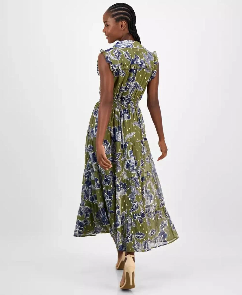 Anne Klein Women's Size Floral-Print Smocked Shirtdress 5