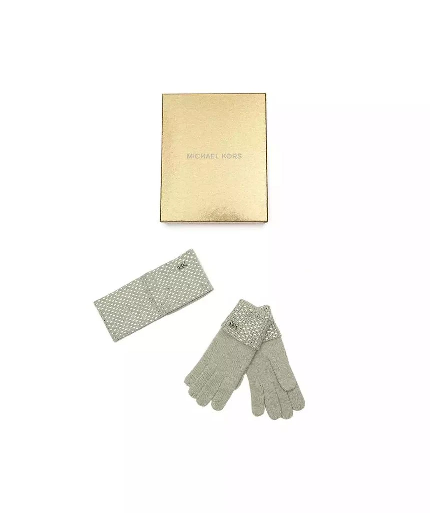 Michael Kors MICHAEL Women's Studded Gloves & Headband Boxed Gift Set 4