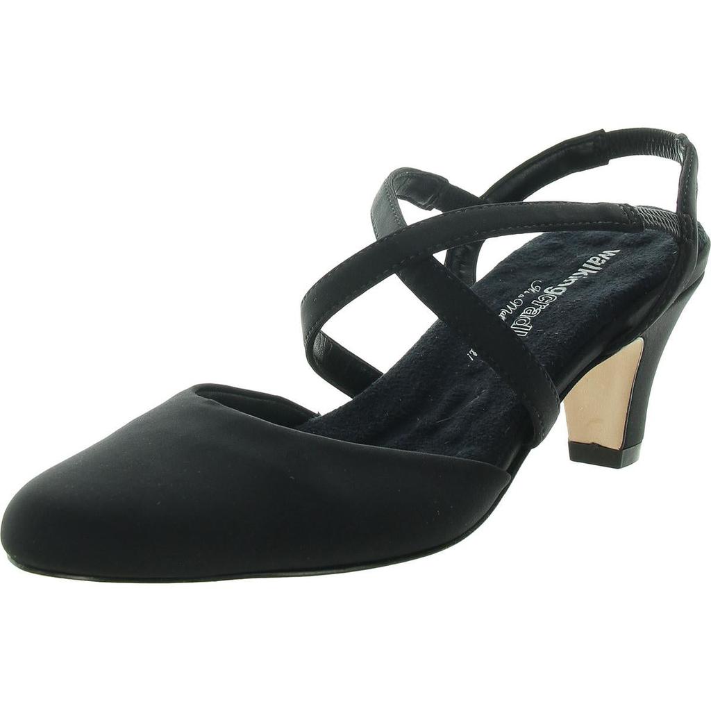 Walking Cradles Womens Padded Insole Manmade Slingback Heels