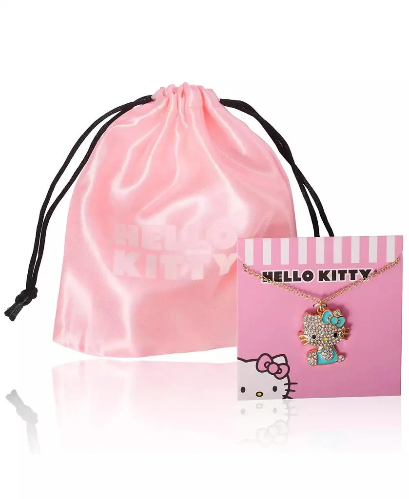 Hello Kitty Sanrio Crystal Pendant Necklace - Gold-Tone with Colorful Enamel Accents 3
