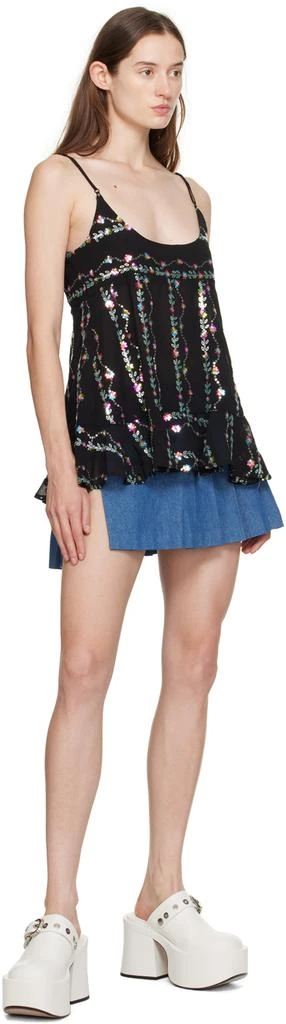 Anna Sui Blue Safety Pin Denim Miniskirt 4