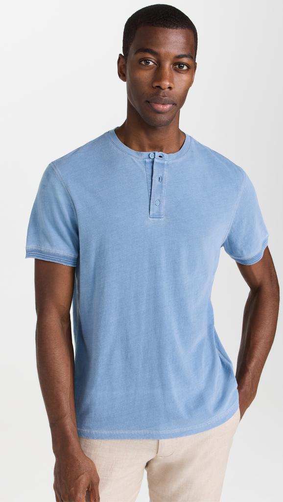 Club Monaco Short Sleeve Indigo Henley