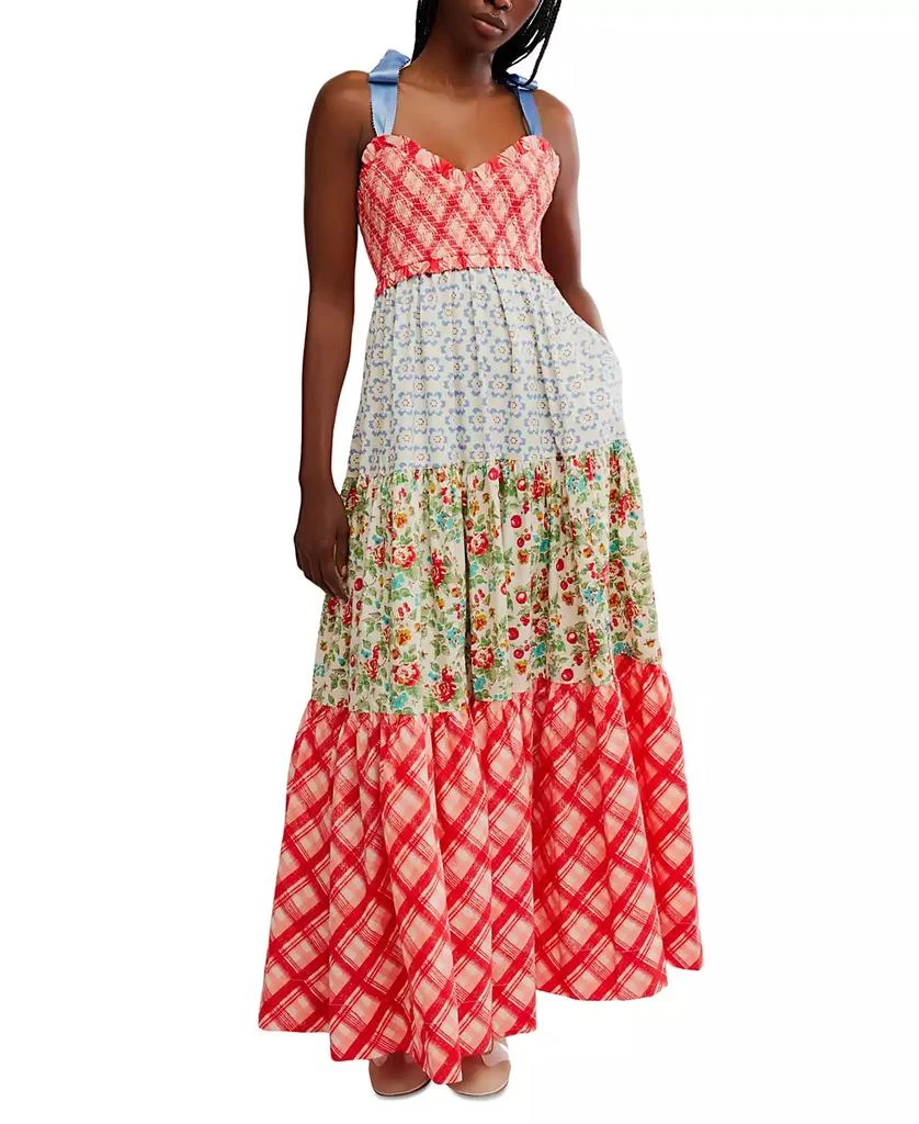 chinese dress ladies Bluebell Blue and White Floral Midi Dress L main image 0
