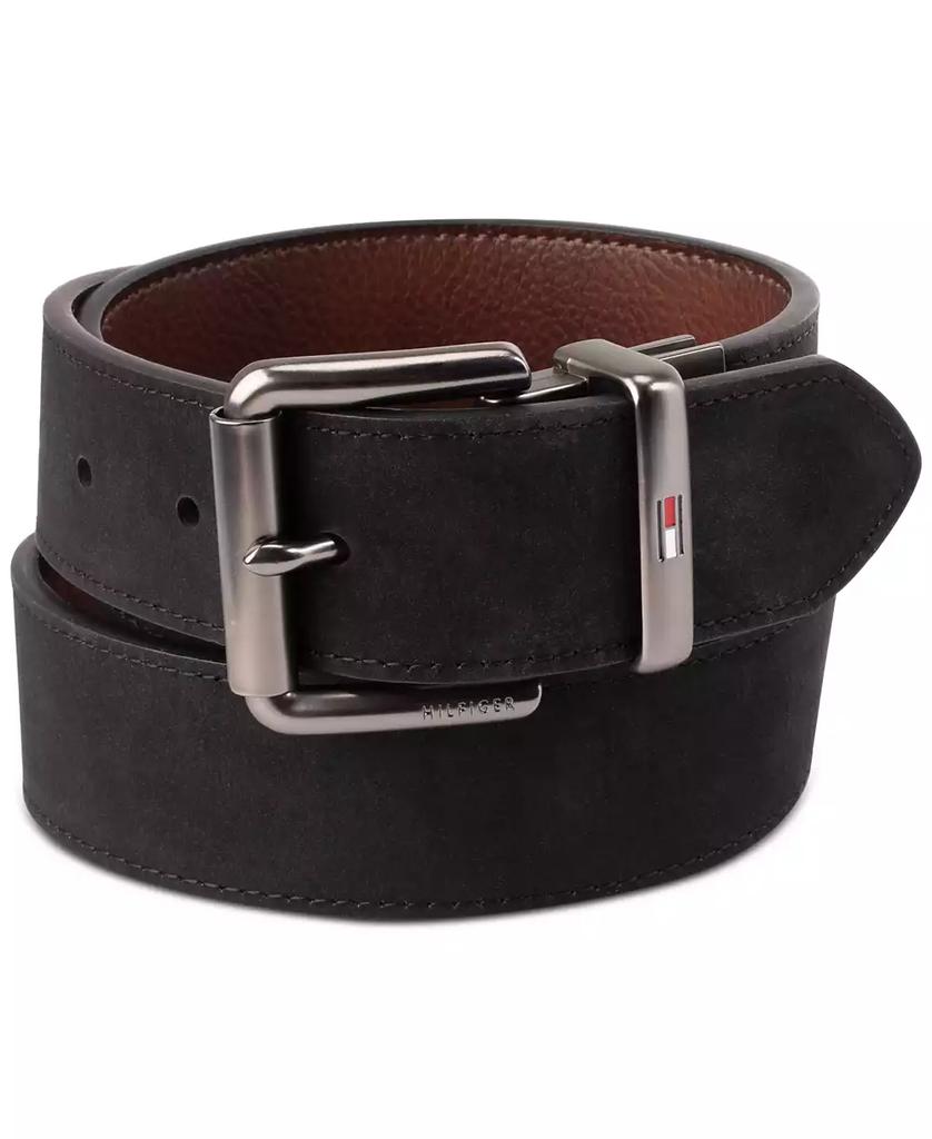 Tommy Hilfiger Men’s Two-In-One Reversible Casual Matte and Pebbled Belt
