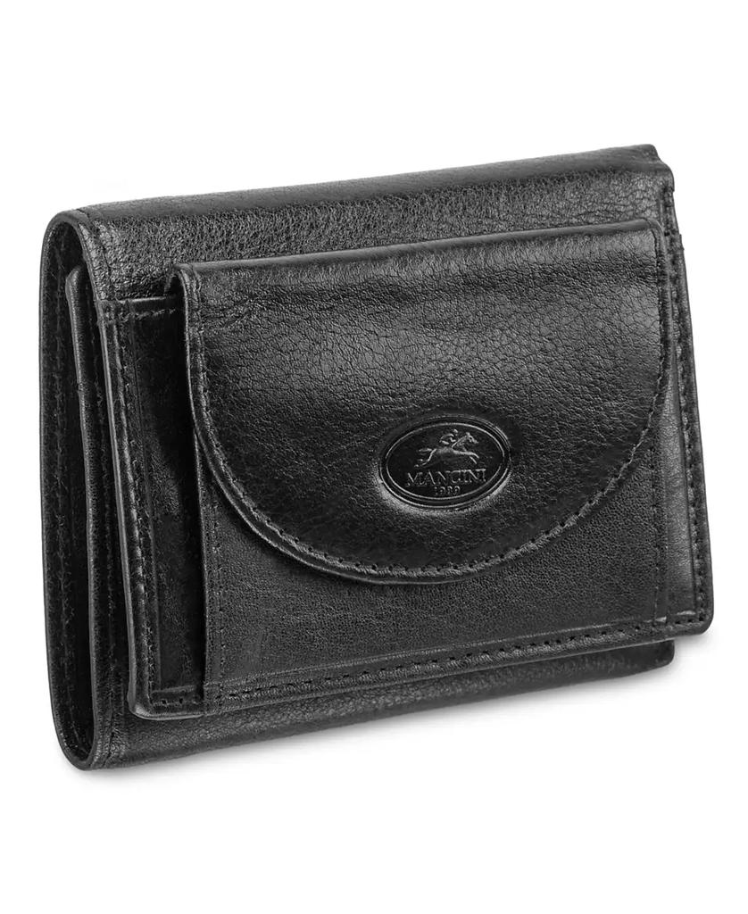 Mancini Leather Goods Men's Equestrian2 Collection RFID Secure Trifold Wallet with Coin Pocket