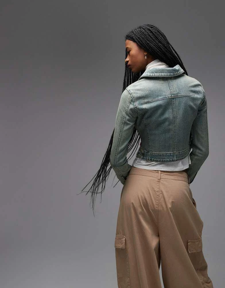 Levi
s Levi
s fitted denim trucker jacket in grunge overdye 4