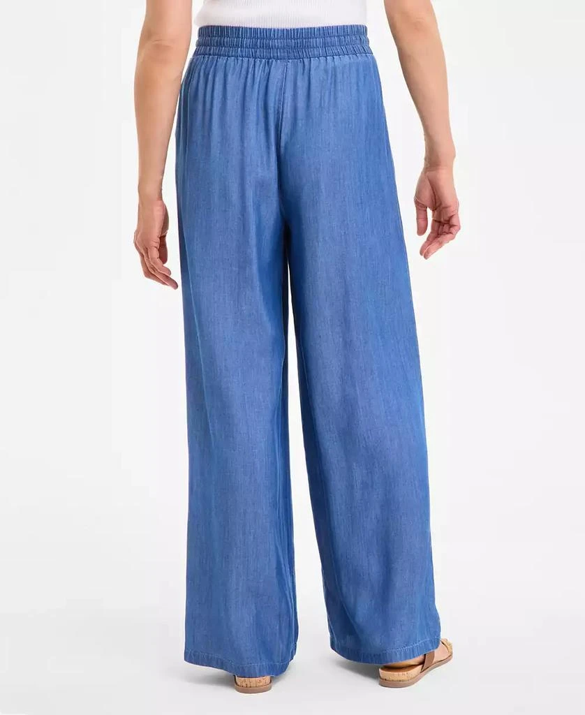 Style & Co Women's Chambray Wide-Leg Pants, Exclusively at Macy's 4