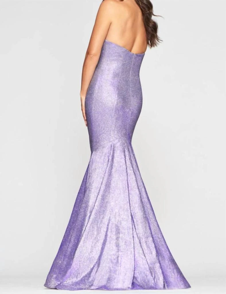 Faviana Metallic Strapless Gown 3
