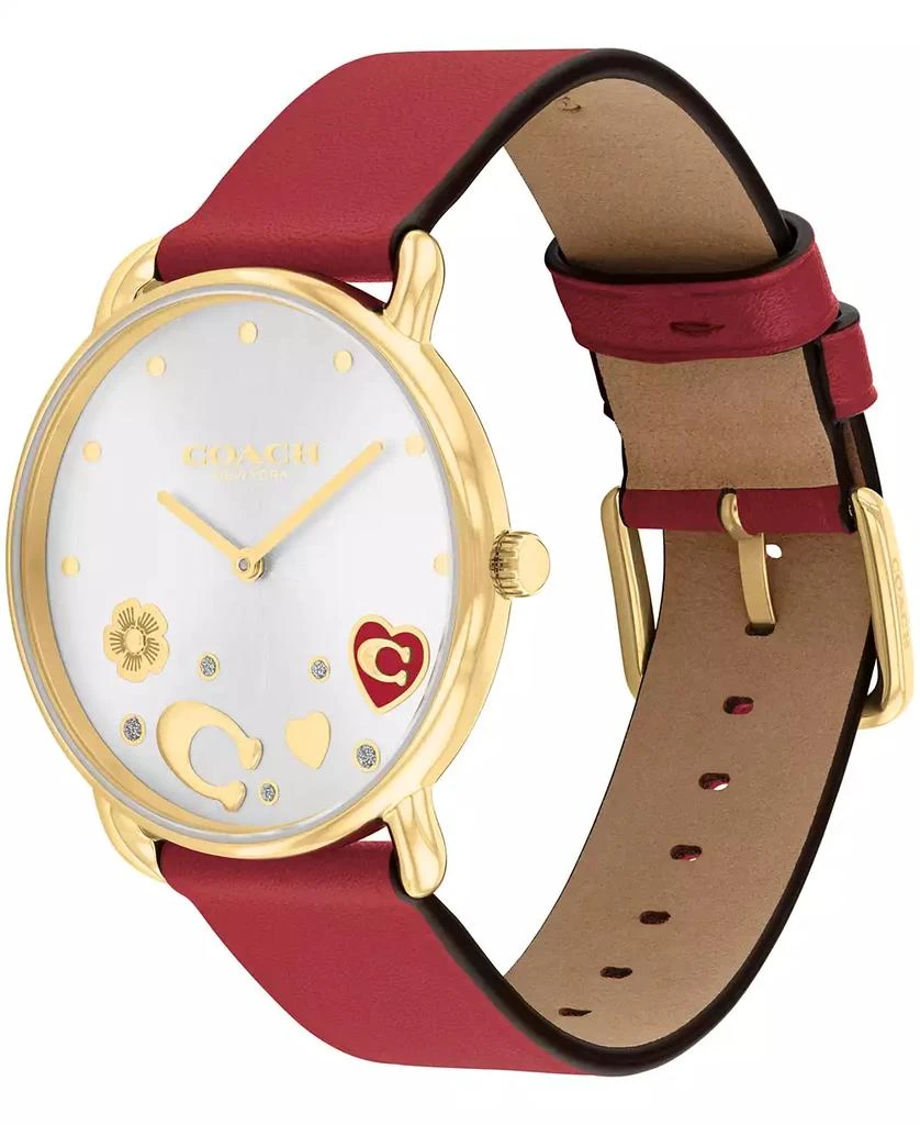 Coach Women's Elliot Red Leather Strap Watch 3