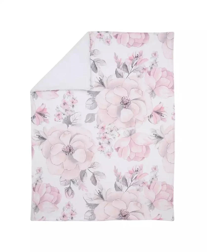 Lambs 
Ivy Botanical Baby Watercolor Floral Pink Fleece Baby Blanket 2