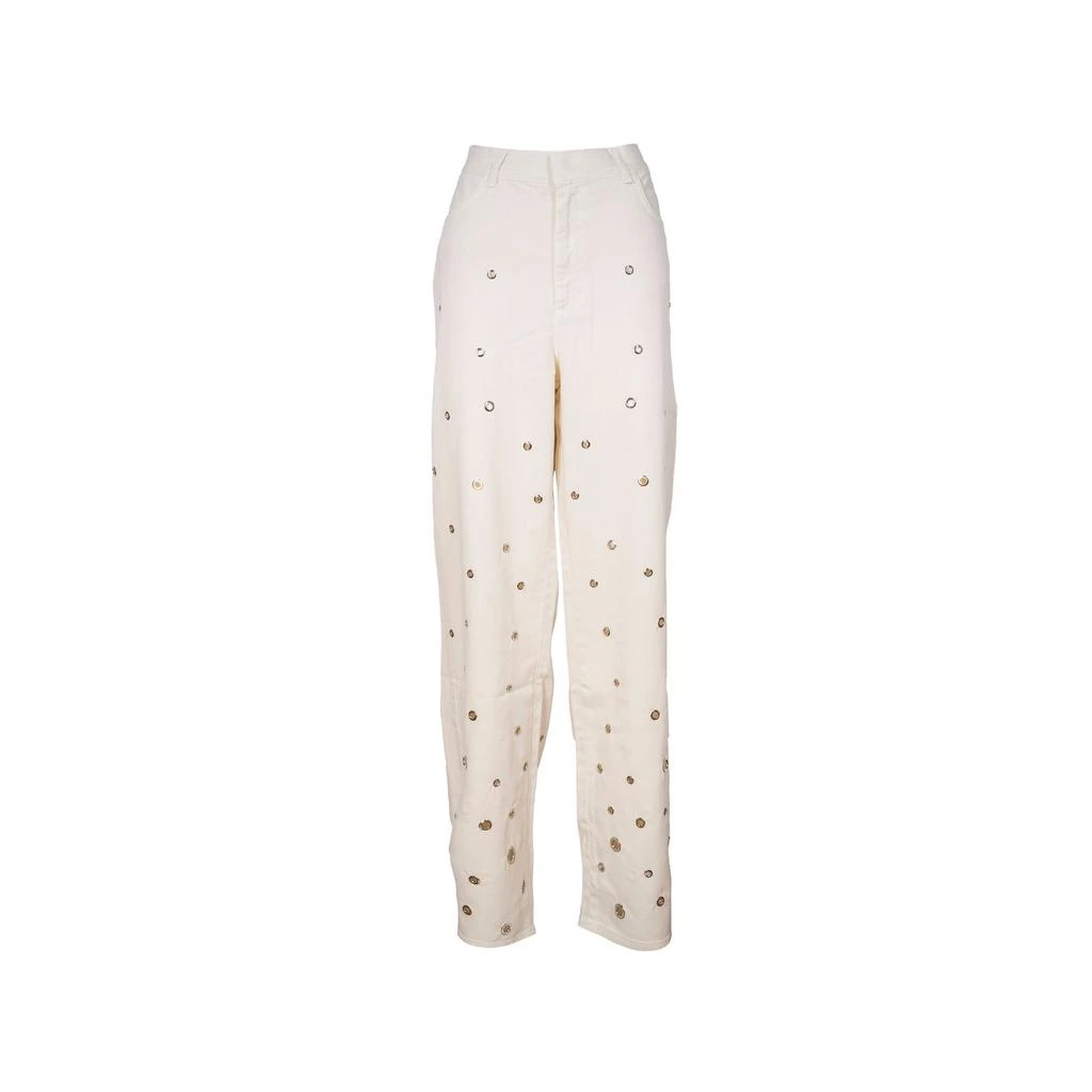 LANEUS Laneus Wide Leg Eyelets Jeans 1