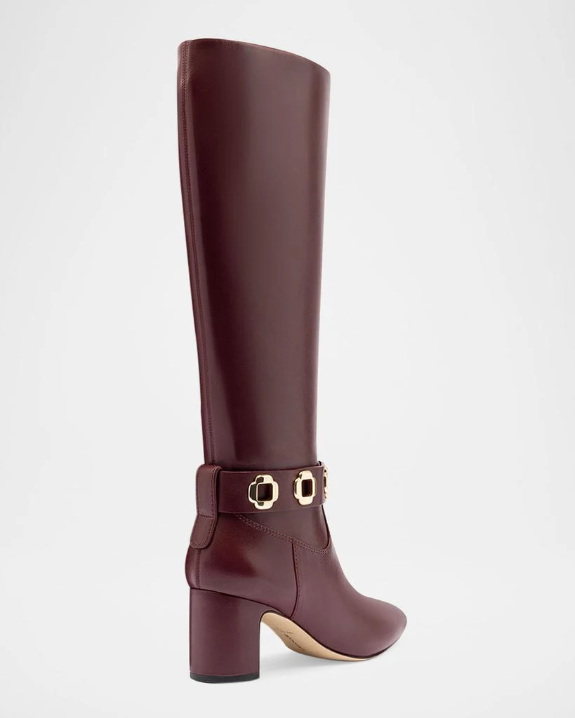 Larroude Milan Leather Ankle-Strap Knee Boots 3