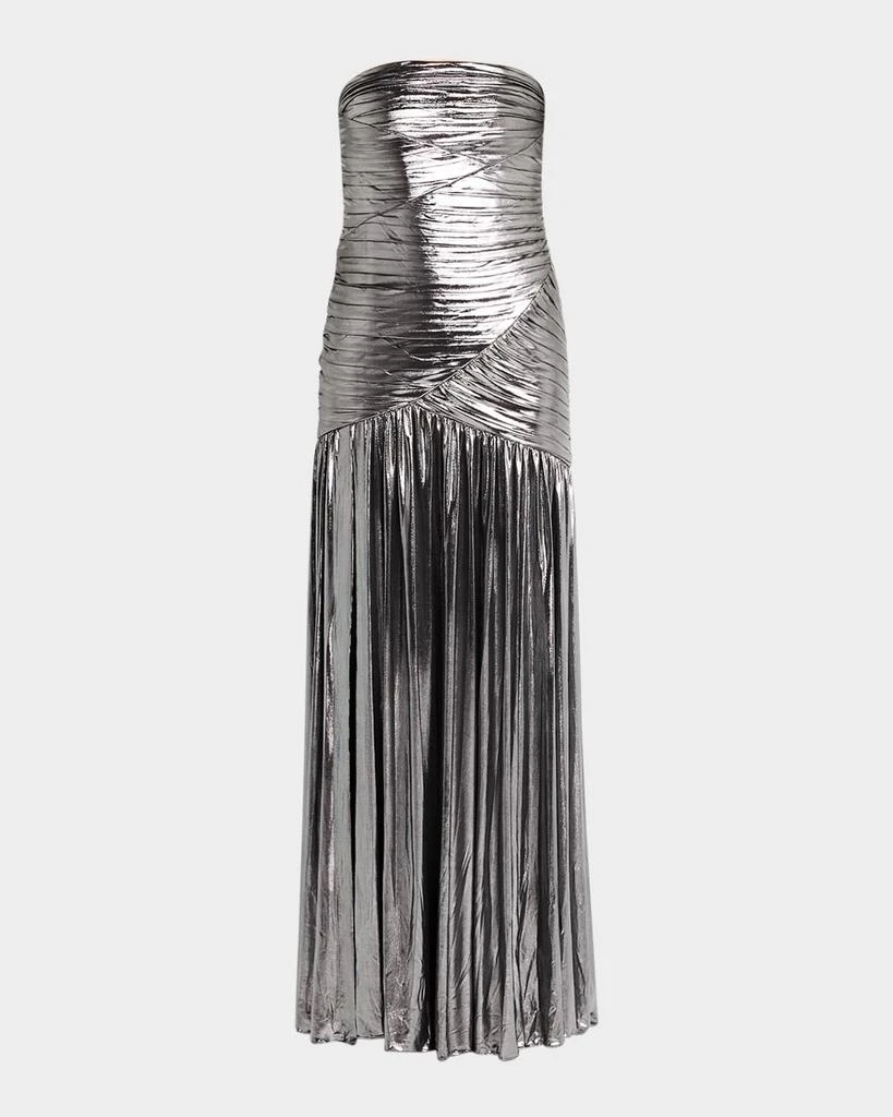 retrofête Josie Strapless Lamé Slit Gown 1