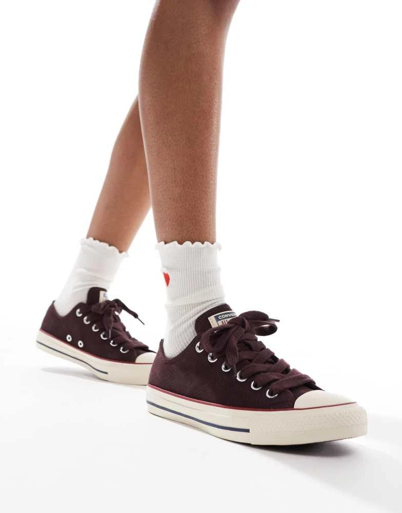 Converse Converse Chuck Taylor All Star Ox trainers in burgundy with trim 4