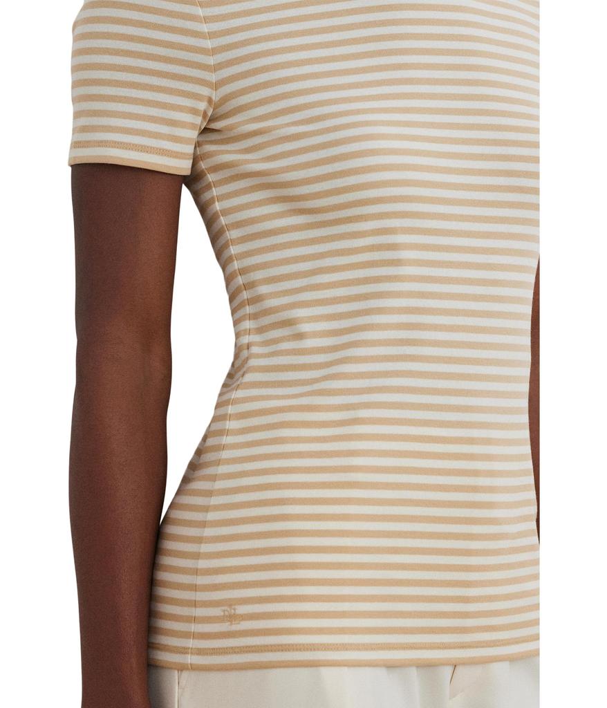 売れ筋商品|||ラルフローレン Tシャツ レディース トップス STRIPED STRETCH COTTON CREWNECK TEE - Print T-shirt - sand dune/mascarpone cream Lauren Ralph Lauren Women's Striped Crewneck Tee - Macy's