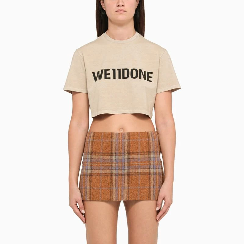 We11done Beige cropped T-shirt 1