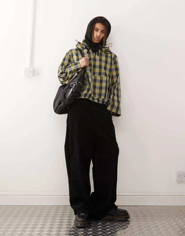 COLLUSION COLLUSION overhead checked jacket in yellow 1