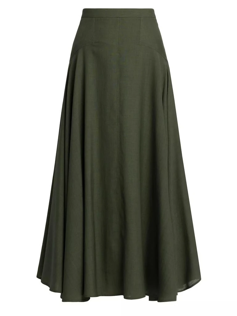 Loro Piana Flavia Breeze Wool A-Line Midi-Skirt 1