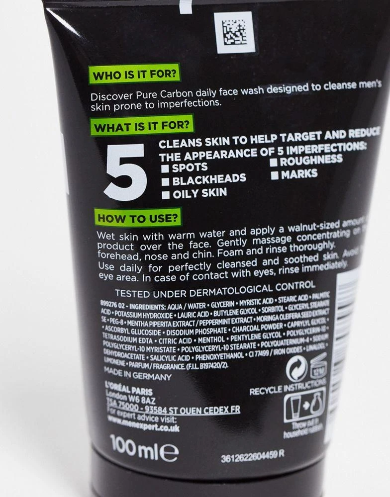 L'Oreal Paris L'Oreal Men Expert Pure Purifying Daily Face Wash 100ml 4
