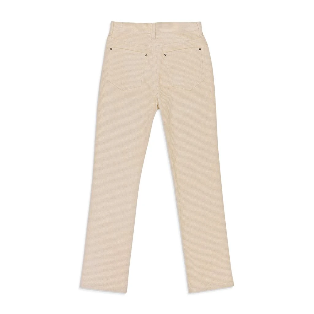 Callipygian CALLIPYGIAN STRETCH CURDUROY OFF-WHITE LACE-UP JEANS 2