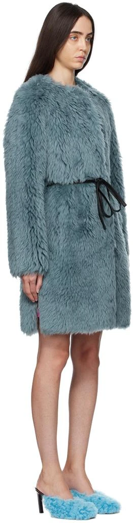 Yves Salomon Blue Belted Coat 2