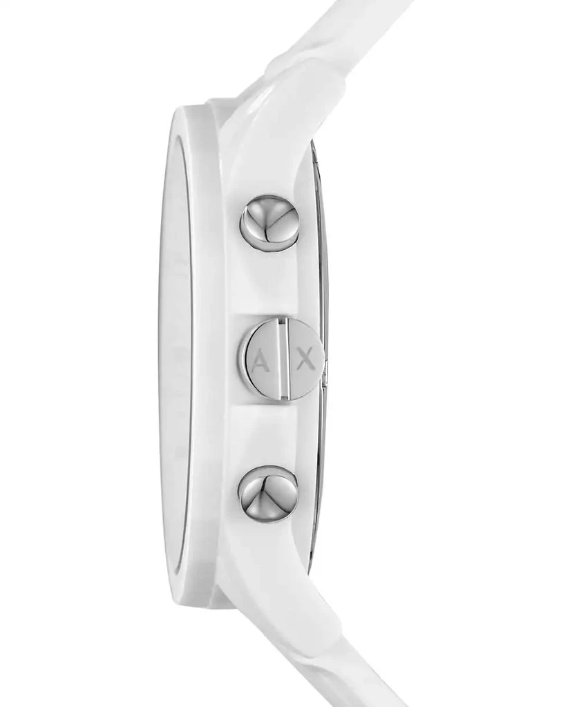 Armani Exchange Unisex Chronograph White Silicone Strap Watch 44mm AX1325 2