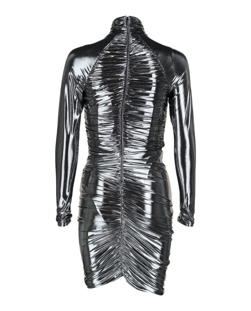 Salvatore Ferragamo Metallic Ruched Mini Dress 2