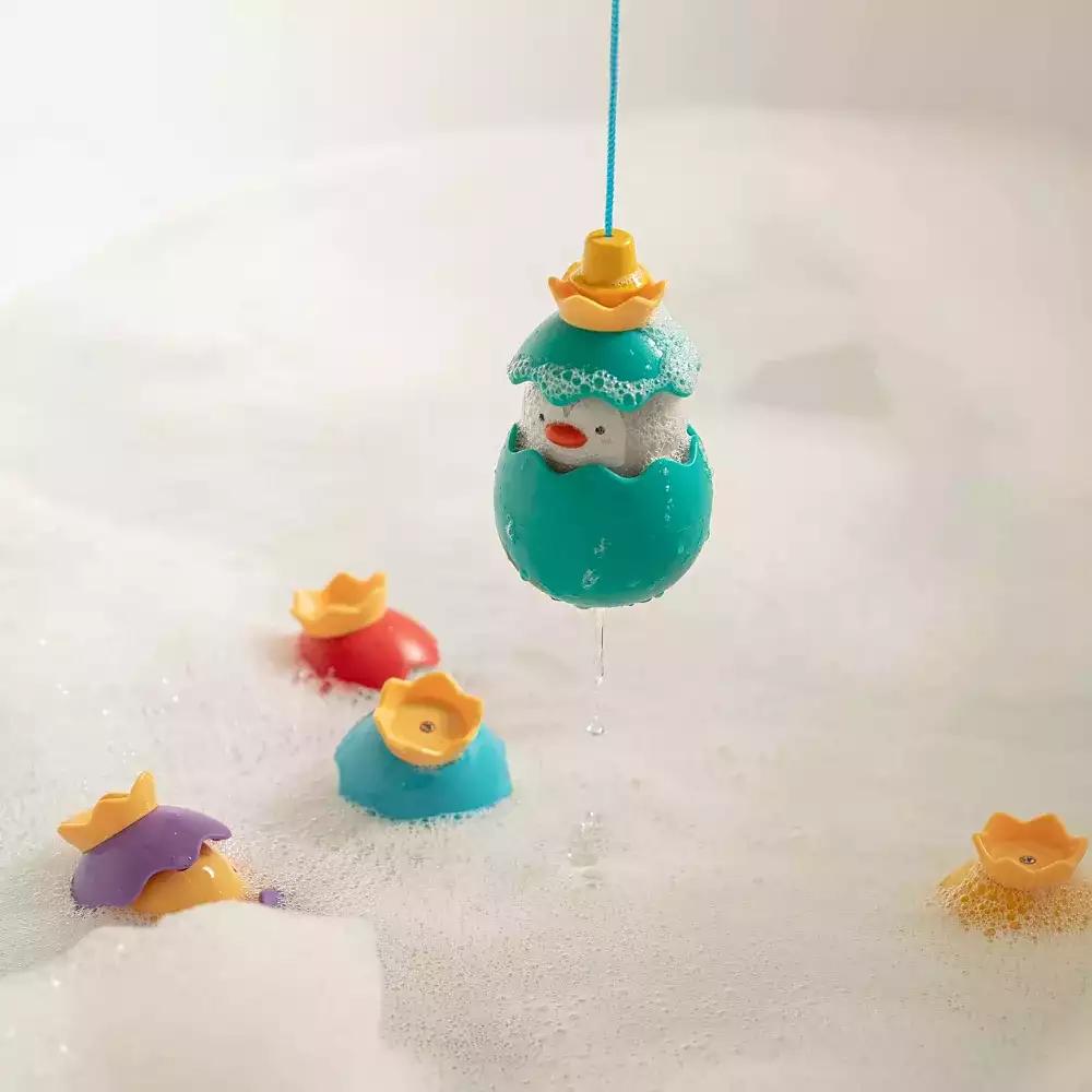 Sperric Toddler Egret Magnetic Fishing Game Bath Toy with Fishing Rod & Surprise Animal Eggs, Floating Water Toy Kids, Fun Hand-Eye Coordination Game for Bathtub & Pool Play