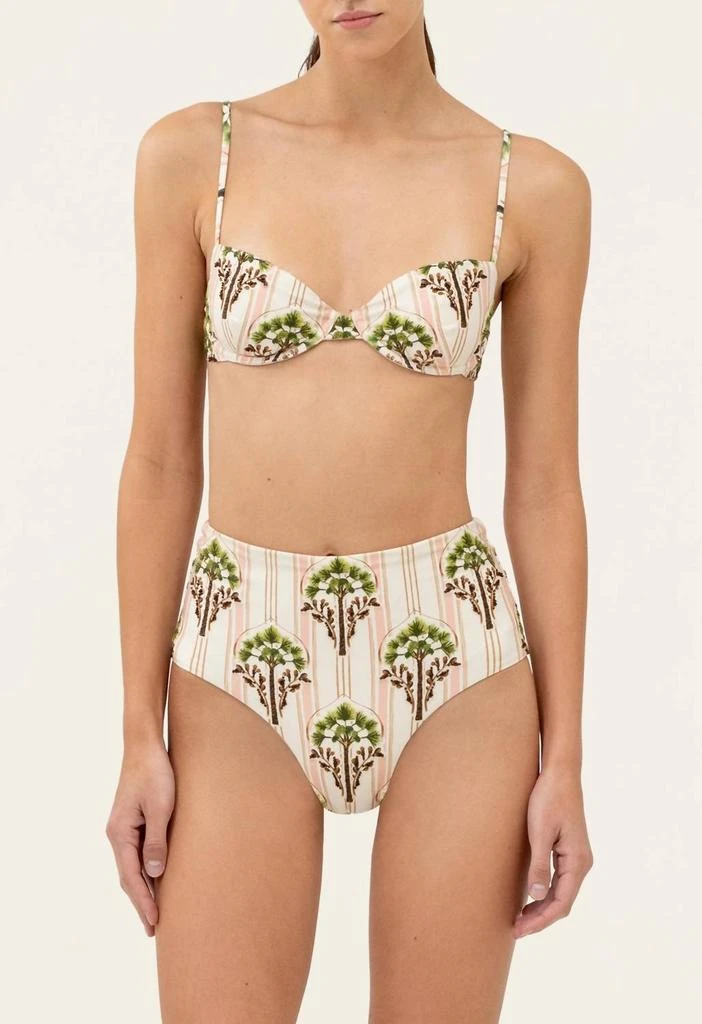 Agua by Agua Bendita Agua By Agua Bendita - Magdalena Moriche Palm Embroidered Printed Bikini Top