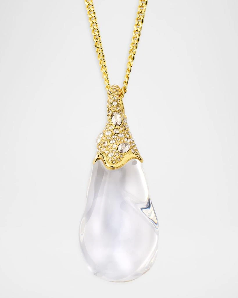 Alexis Bittar Liquid Lucite Crystal Pavé Teardrop Necklace