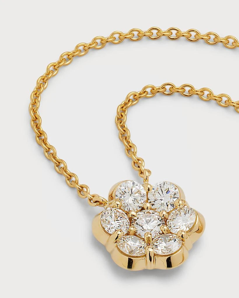 Bayco 18k Yellow Gold Flower Diamond Pendant Necklace 3